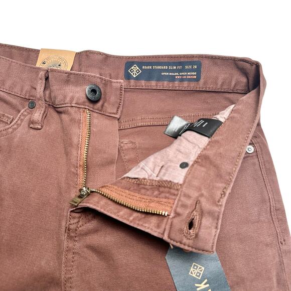 Roark | Men | HWY 133 Maroon Slim Fit Tapered Broken Twill Jeans | Size 28 - Picture 9 of 13